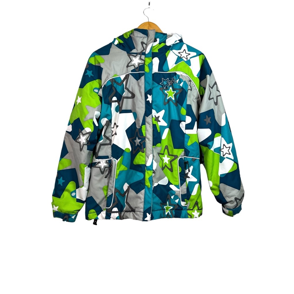 686 Girls Mannual Starburst Insulated Winter Snow Full Zip Jacket Size XL